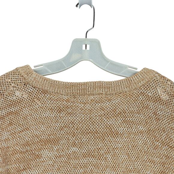 Rip Curl Sweater Jumper M Women Beige Marled Mesh Semi Sheer Summer Wgt Cotton - Picture 9 of 11